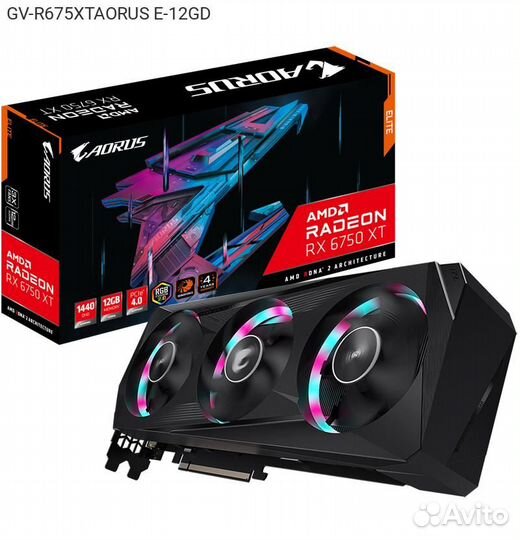 Видеокарта Gigabyte AMD Radeon RX 6750 XT Elite GD