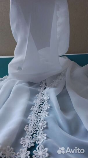 Платок палантин шифоновый белый новый