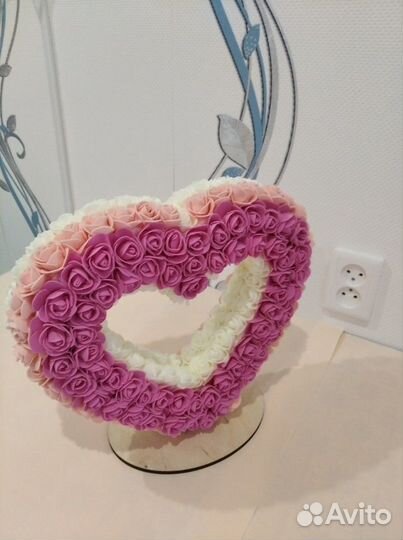 Сердечко с розами из фоамирана