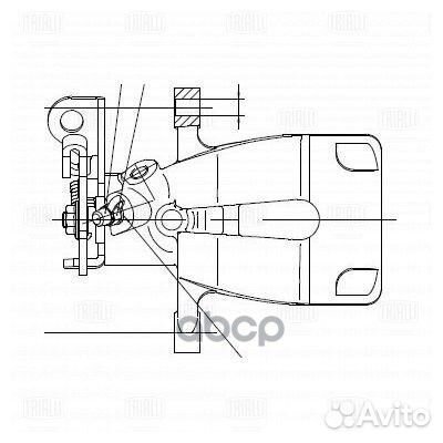 Суппорт тормозной renault megane II 02- зад. пр