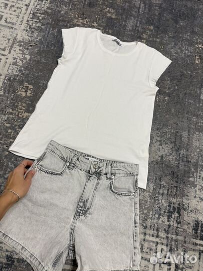 Джинсовые шорты Zara с футболками