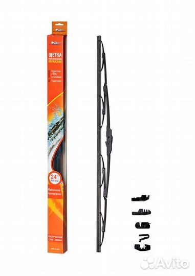 Щетка стеклоочистителя 600 мм (24) каркасная, 1 ад