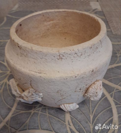 Горшок/кашпо глиняное. Декорированное