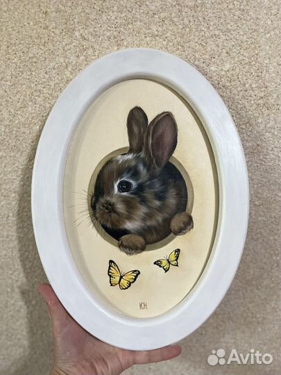 Картины кролики 20х30 холст/масло