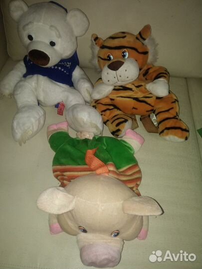 Рюкзачки-игрушки мягкие Белый медведь Поросен