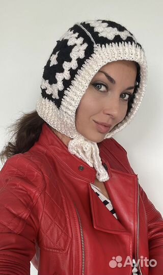 Новый вязаный чепчик шапка балаклава кроше