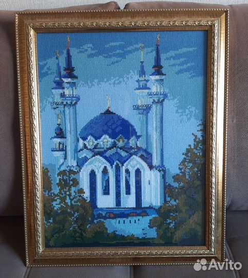 Картина вышитая мечеть новая в раме