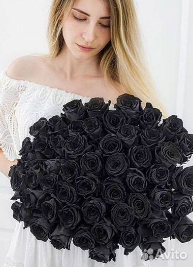 Доставка букетов и цветов. Чёрные розы