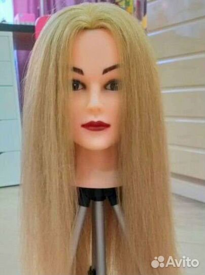Учебная голова,голова манекен натуральные волосы