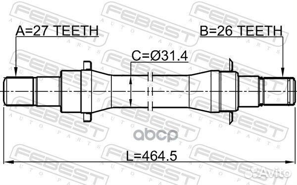 Полуось правая 27x464x26 KIA Sportage 10, Hyu