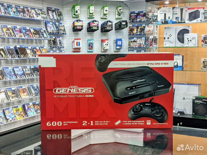 Retro Genesis Remix (8+16Bit) 600 игр 16 BIT