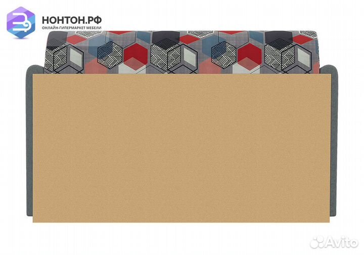 Диван дельфин Глория-Эконом 2 серый / геометрическ