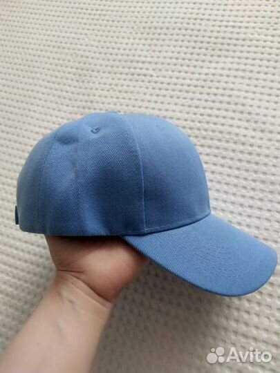 Новая бейсболка унисекс голубая