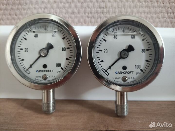 Манометр Ashcroft Duralife, 0-100 PSI, 2-1/2