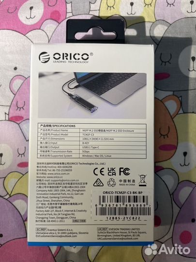 Orico M2 SSD корпус SSD 5 Гбит