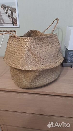 Корзина для хранения плетеная,новая