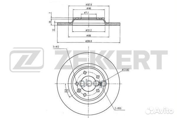 Диск торм. зад. Citroen C5 III 08- Peugeot 407