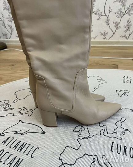 Сапоги Zara, нат.кожа, р-р 40-41