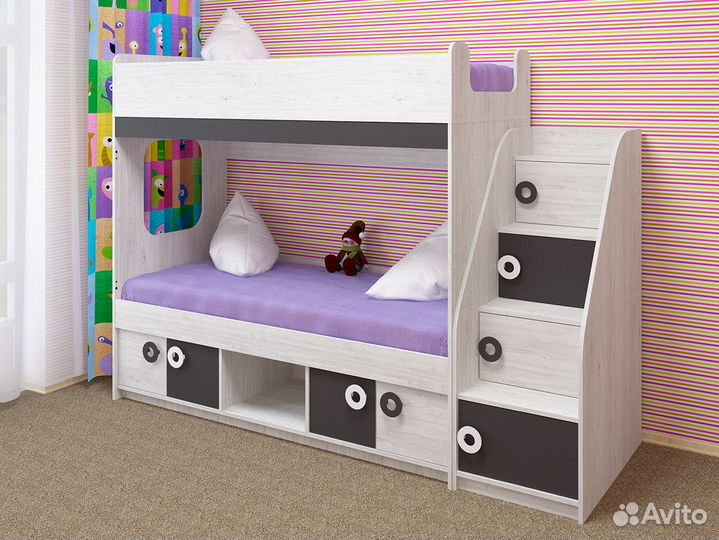 Кровать-чердак двухместная