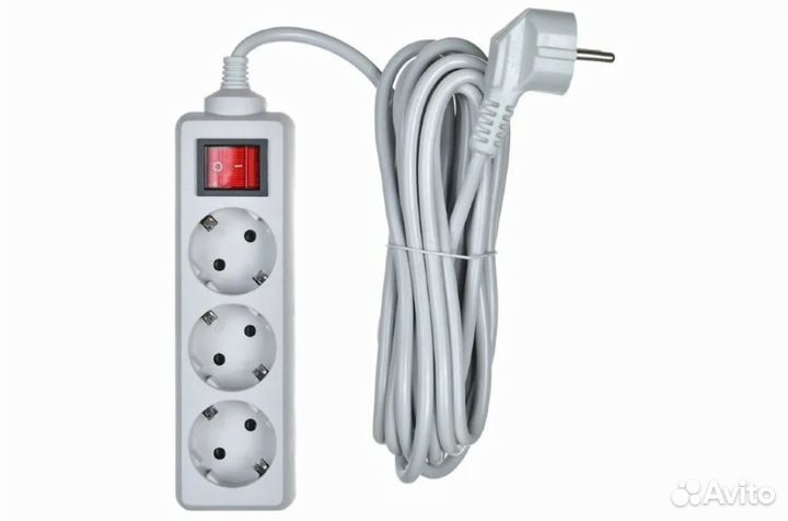 Сетевой фильтр на три розетки с заземлением 7 А