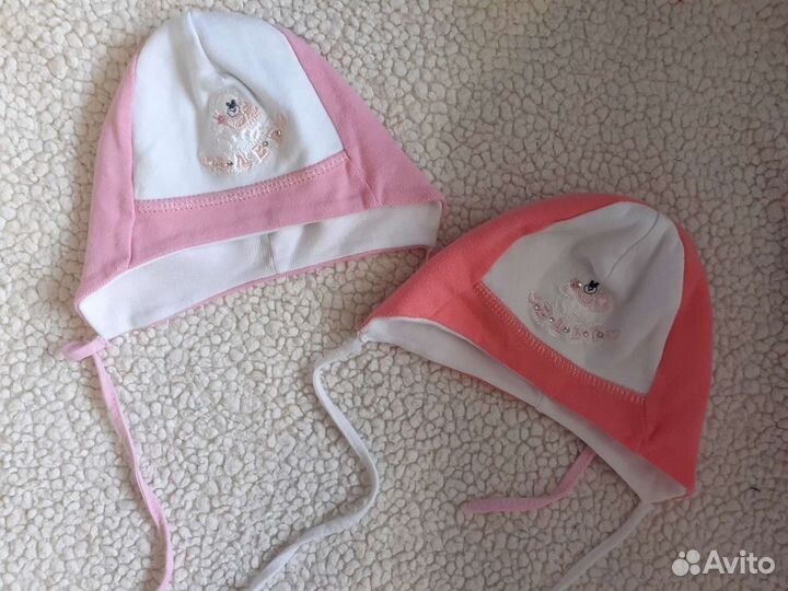 Детские шапочки для девочек можно для двойни