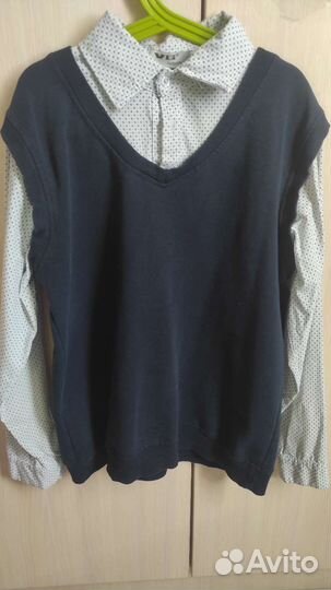 Рубашка обманка на мальчика 152 размер