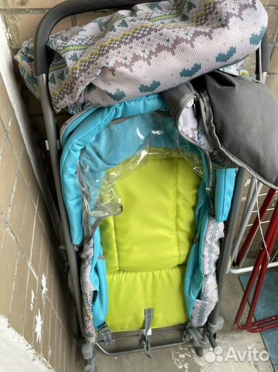 Санки-коляска Ника Умка 3-1 вязанный бирюзовый