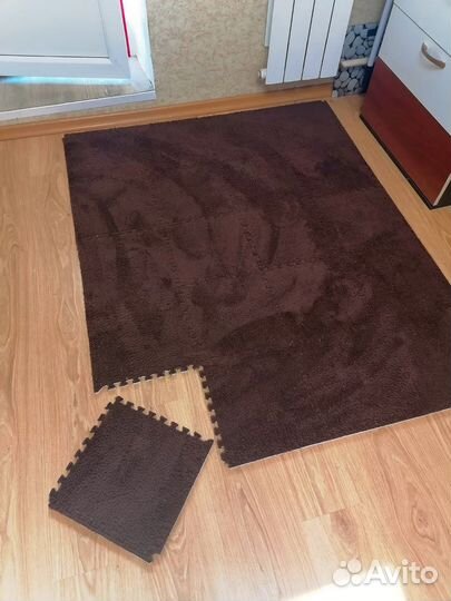 Коврик пазл с ворсом плюшевый 20шт 30х30