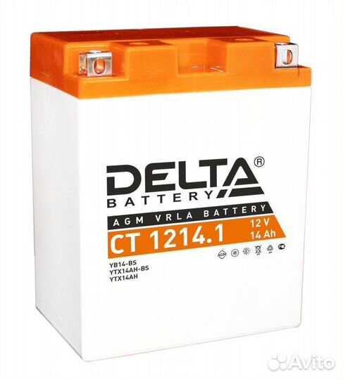 Мото аккумулятор Delta CT 1214.1 (YB14-BS, ytx14a