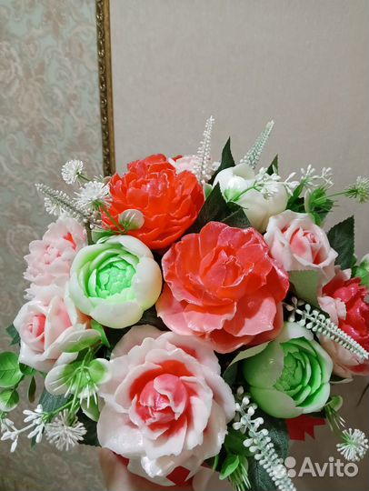 Букет из мыльных роз