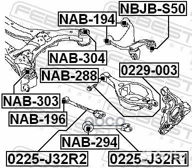 Сайлентблок задней балки NAB-304 Febest