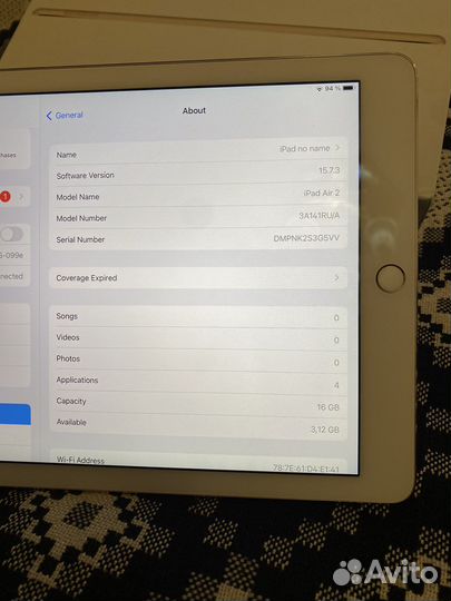 iPad air 2 gold