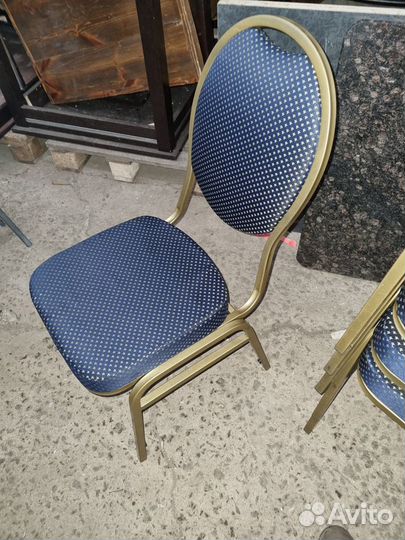 Стул синий золото мягкий 42/46/92