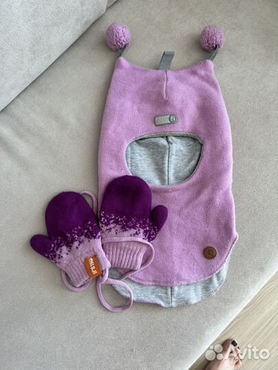 Шапка шлем nels 52 + рукавицы