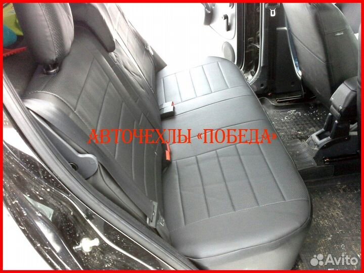 Чехлы Renault Sandero 1 из экокожи чёрные Классика