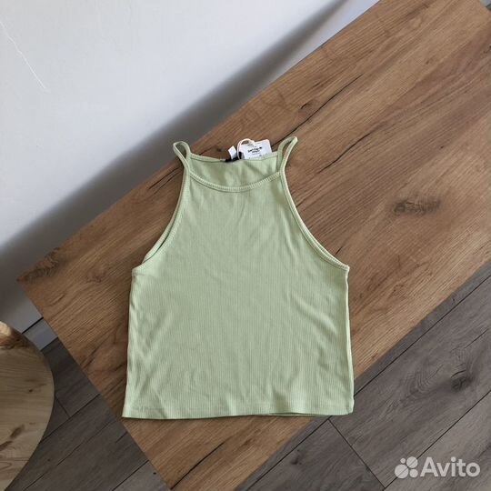 Топ майка в рубчик М-L новая zara h&m lime