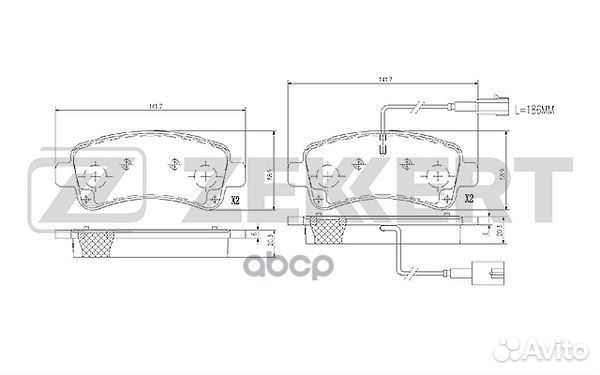 Колодки торм. диск. задн. с датчиком Fiat Ducat