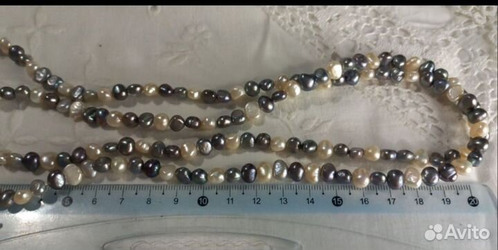 Ожерелье природный барочный жемчуг винтаж,серьги
