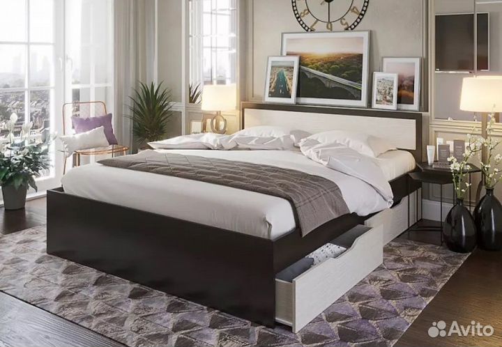 Кровать с ящиками кр - 605 Гармония 1.4 Венге