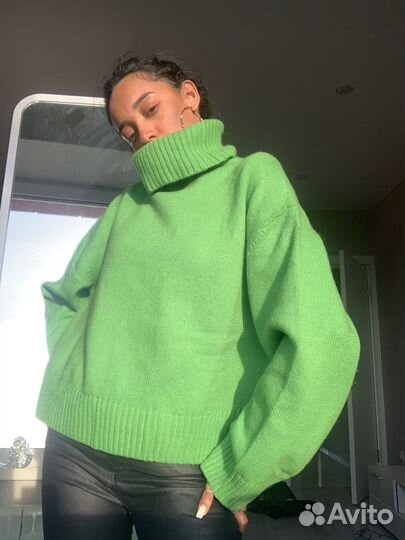 Свитер новый H&M оверсайз зелёный