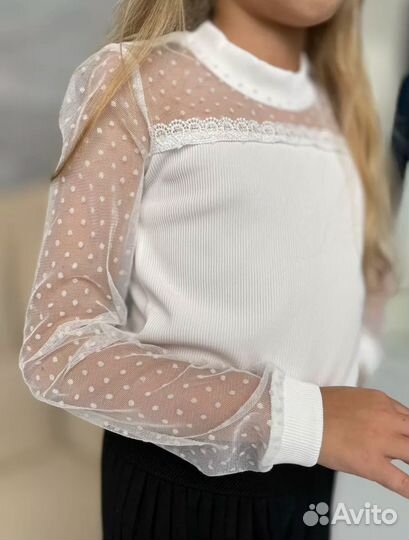 Блузка белая школьная для девочки