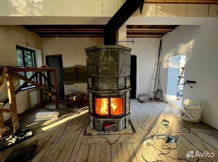 Камин полностью из натурального камня