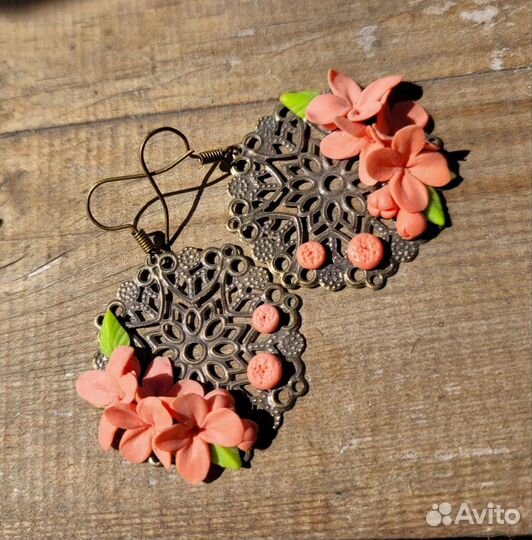 Серьги ручной работы из полимерной глины