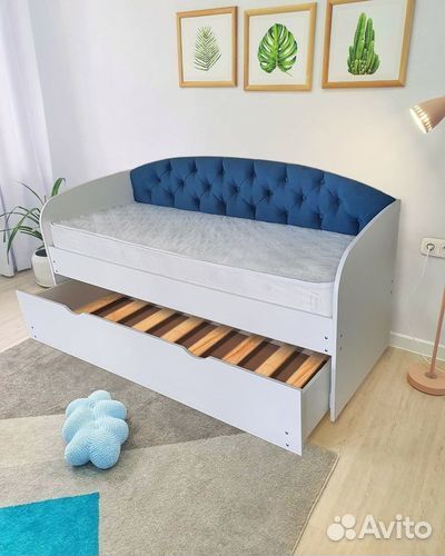 Кровать велюр лдсп детская доп место