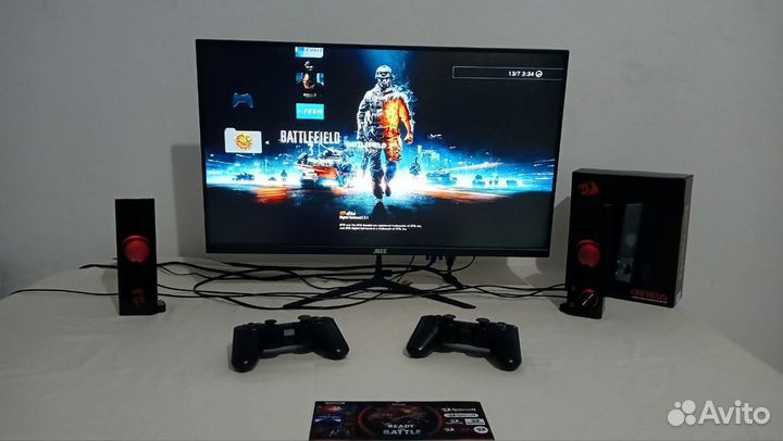 Playstation 3 slim прошитая + Монитор + Колонка