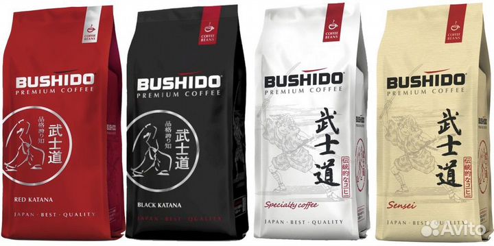 Кофе Bushido, Egoiste, Poetti, Jacobs, Piazza