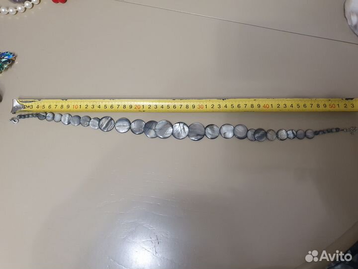 Бусы и браслет перламутр