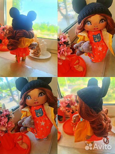 Кукла с лицом нарисованным с ресницами 2 разные