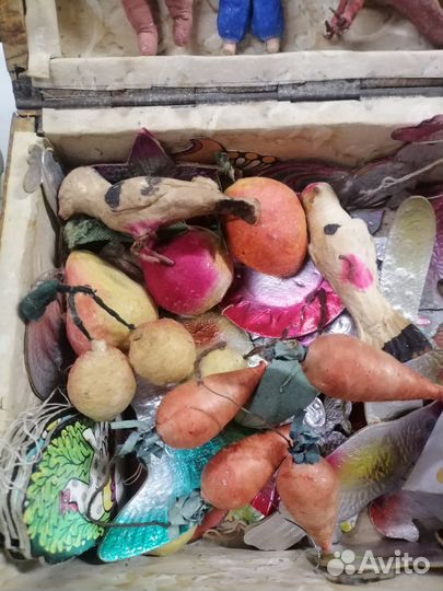 Ватные елочные игрушки СССР