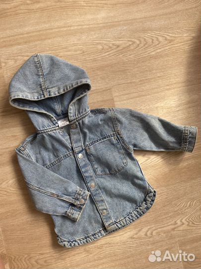 Джинсовая рубашка zara 80